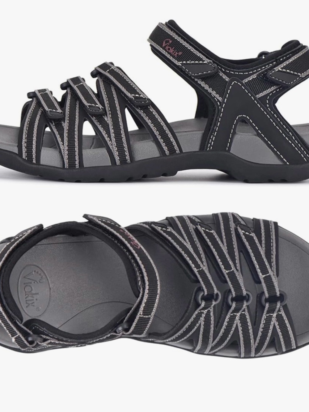 Teva Women's Black and Gray Multi-Strap Outdoor Sandals